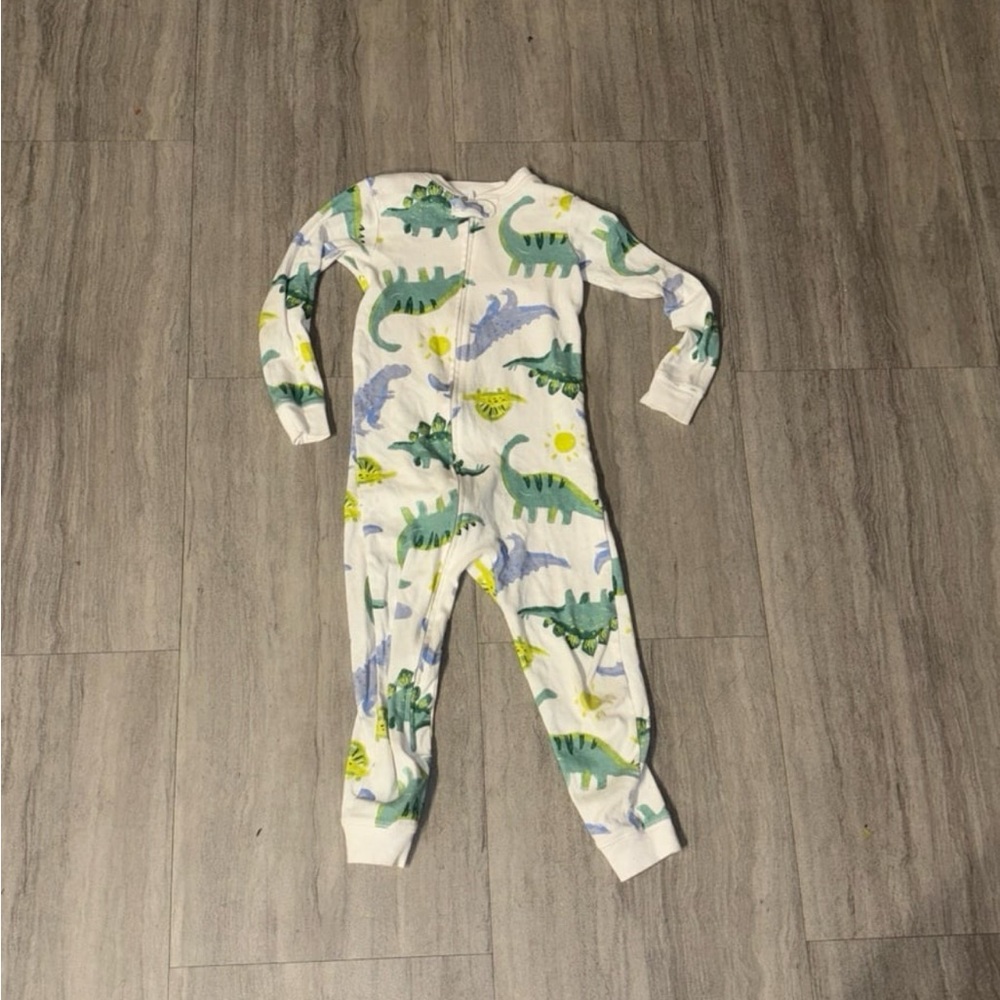 Carter's Dinosaur Print Footed Onesie - Green, Blue, Yellow